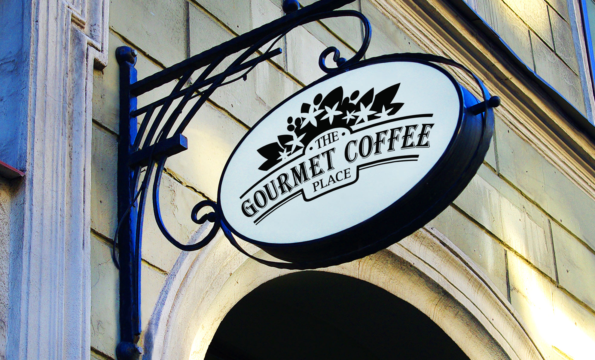 Gourmet Coffee Place street sign