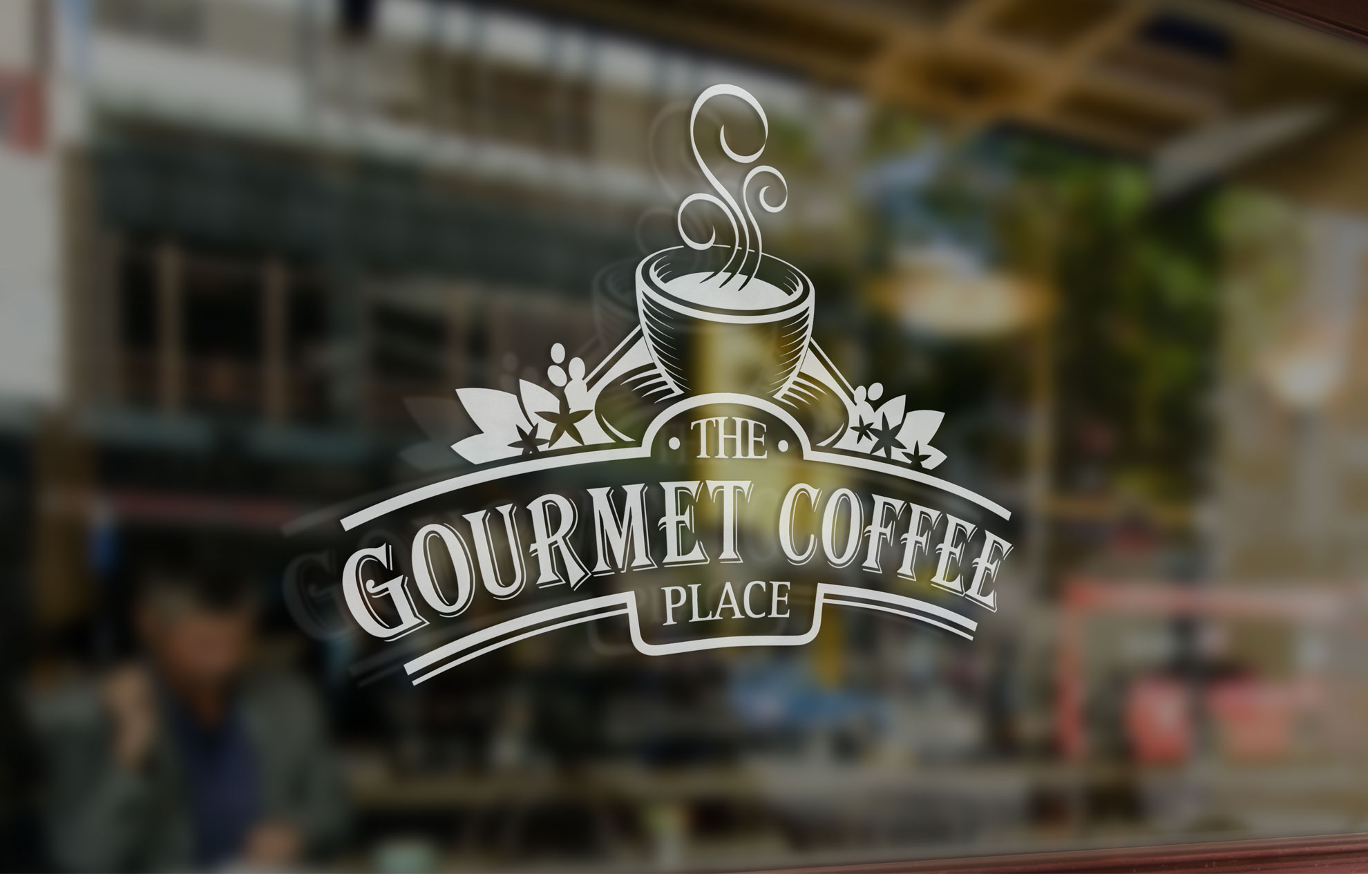 Gourmet Coffee Place window sinage