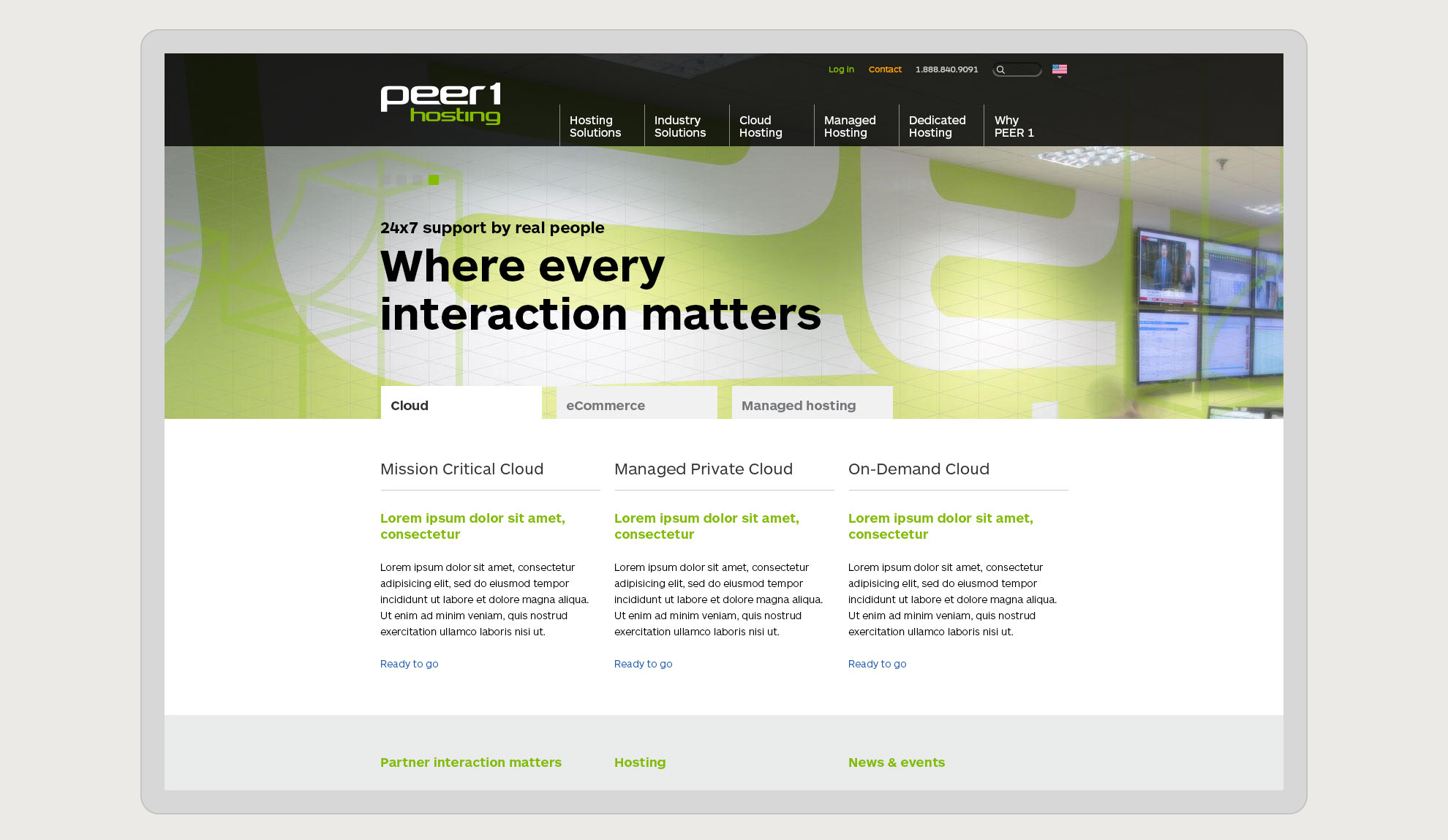 Peer 1 Hosting website